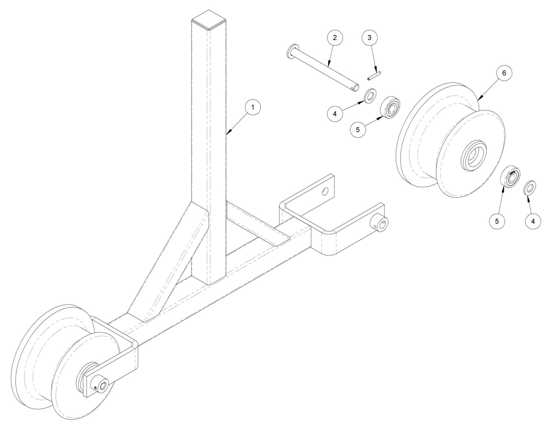 Permaquip Rail Scooter Wheel and Frame